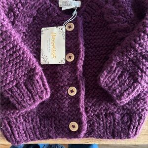 Huggalugs Purple Knit Cardigan